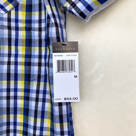 Sean John Plaid Short Sleeve Button Down Shirt - Picture 5 of 5